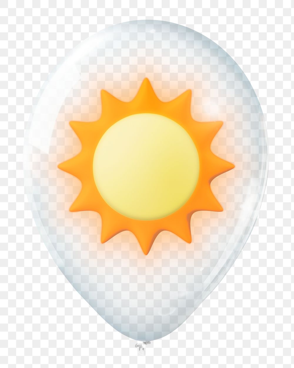 Sun png, 3D balloon digital sticker in transparent background