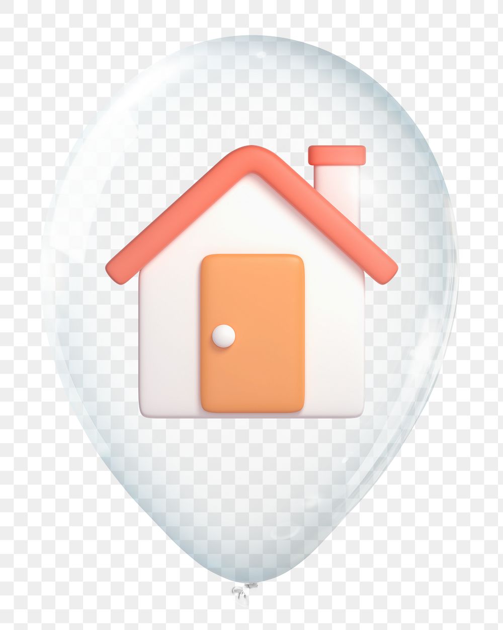 Home png, real estate business, 3D balloon digital sticker in transparent background