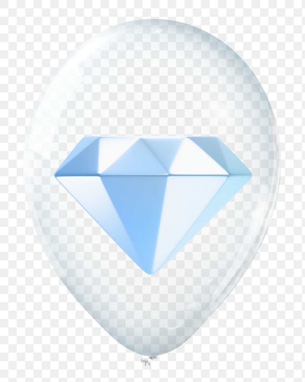 Diamond png, 3D balloon digital sticker in transparent background