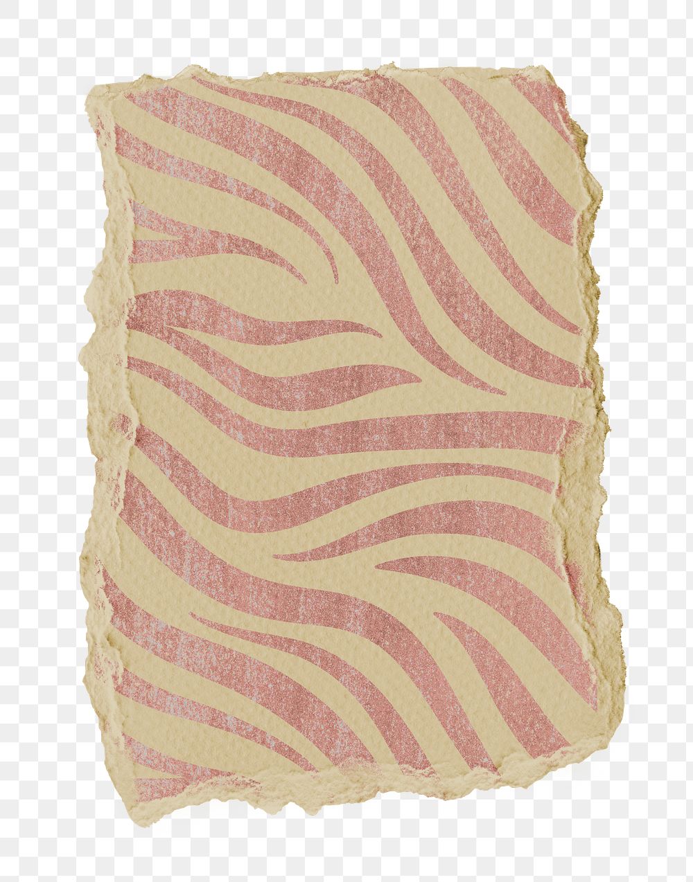 Zebra pattern png sticker, ripped paper, transparent background