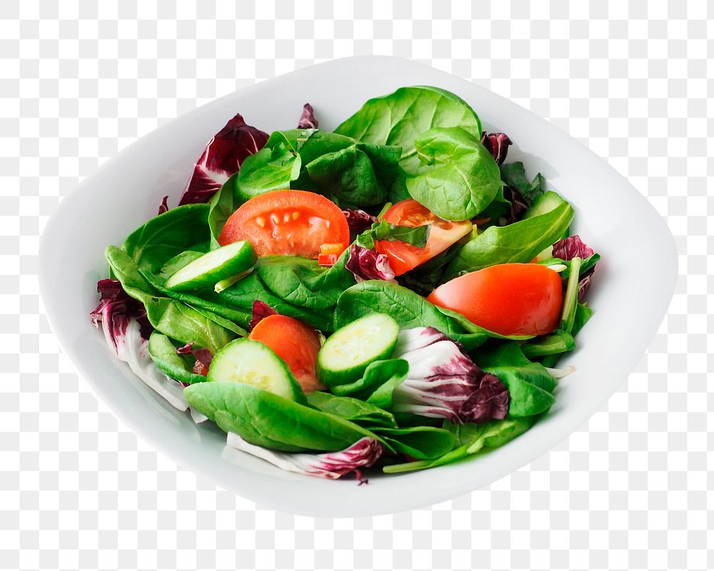 Salad plate png sticker, healthy food image on transparent background