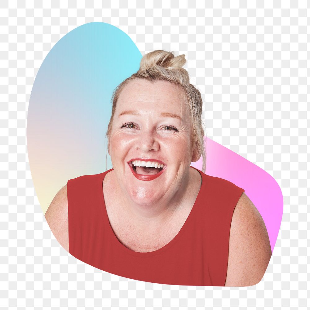 Happy woman png, transparent background