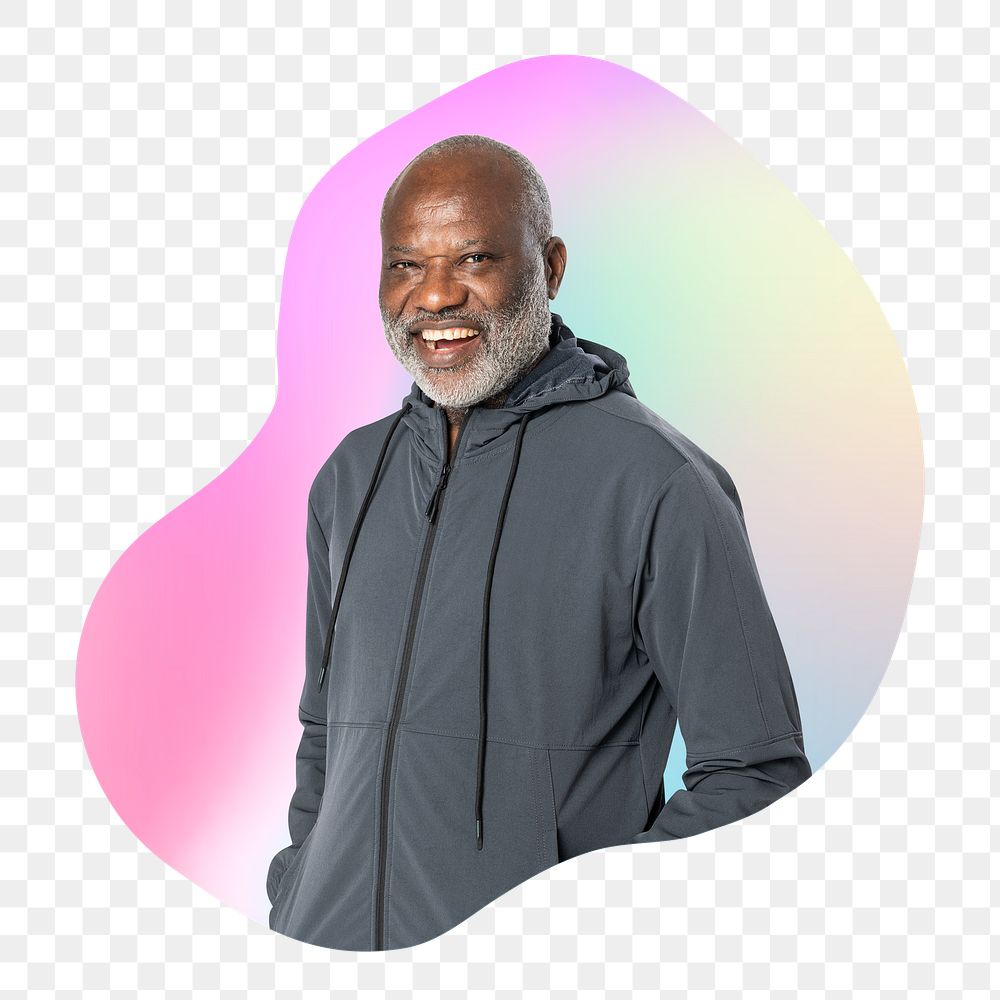 Happy black man png, transparent background