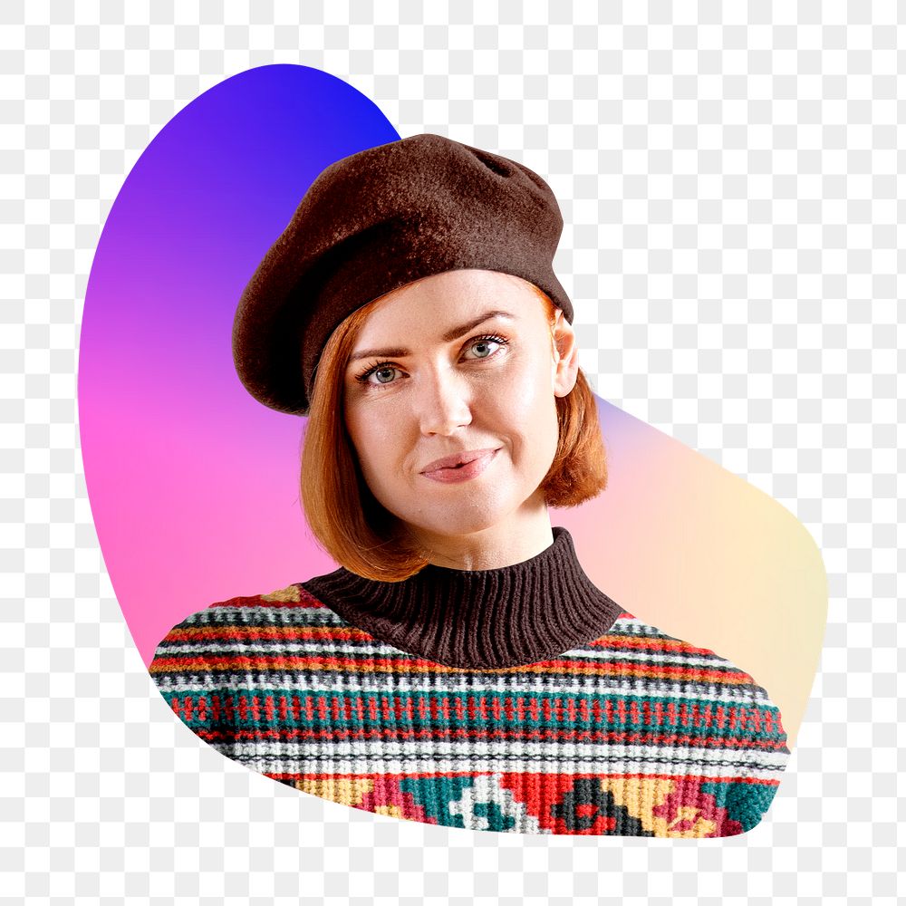 Artsy woman png, transparent background