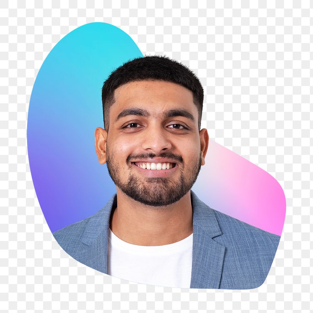 Smiling Indian businessman png, transparent background