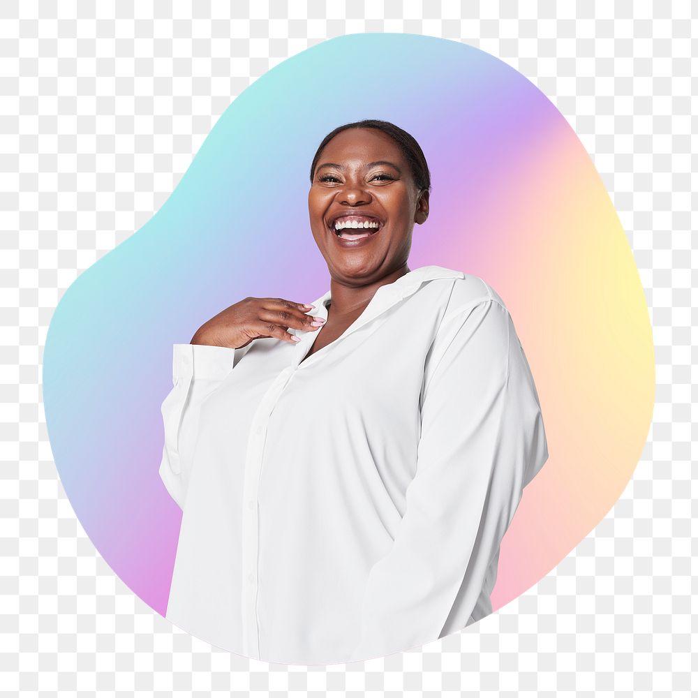 Happy woman png, transparent background
