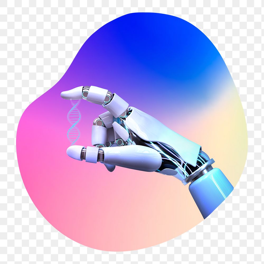 AI robot hand png, transparent background