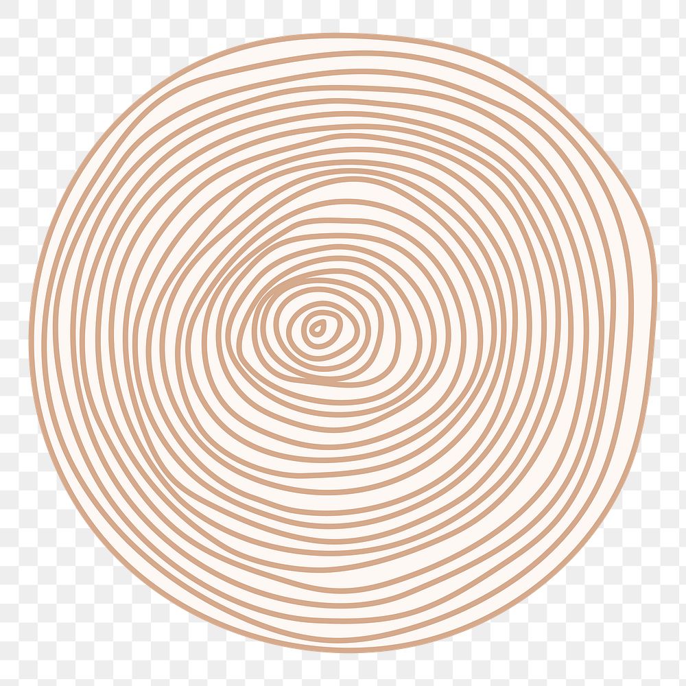 Brown spiral png sticker, modern design, transparent background