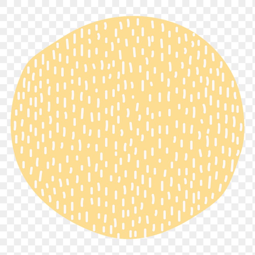 Png yellow dots circle sticker,  patterned design, transparent background
