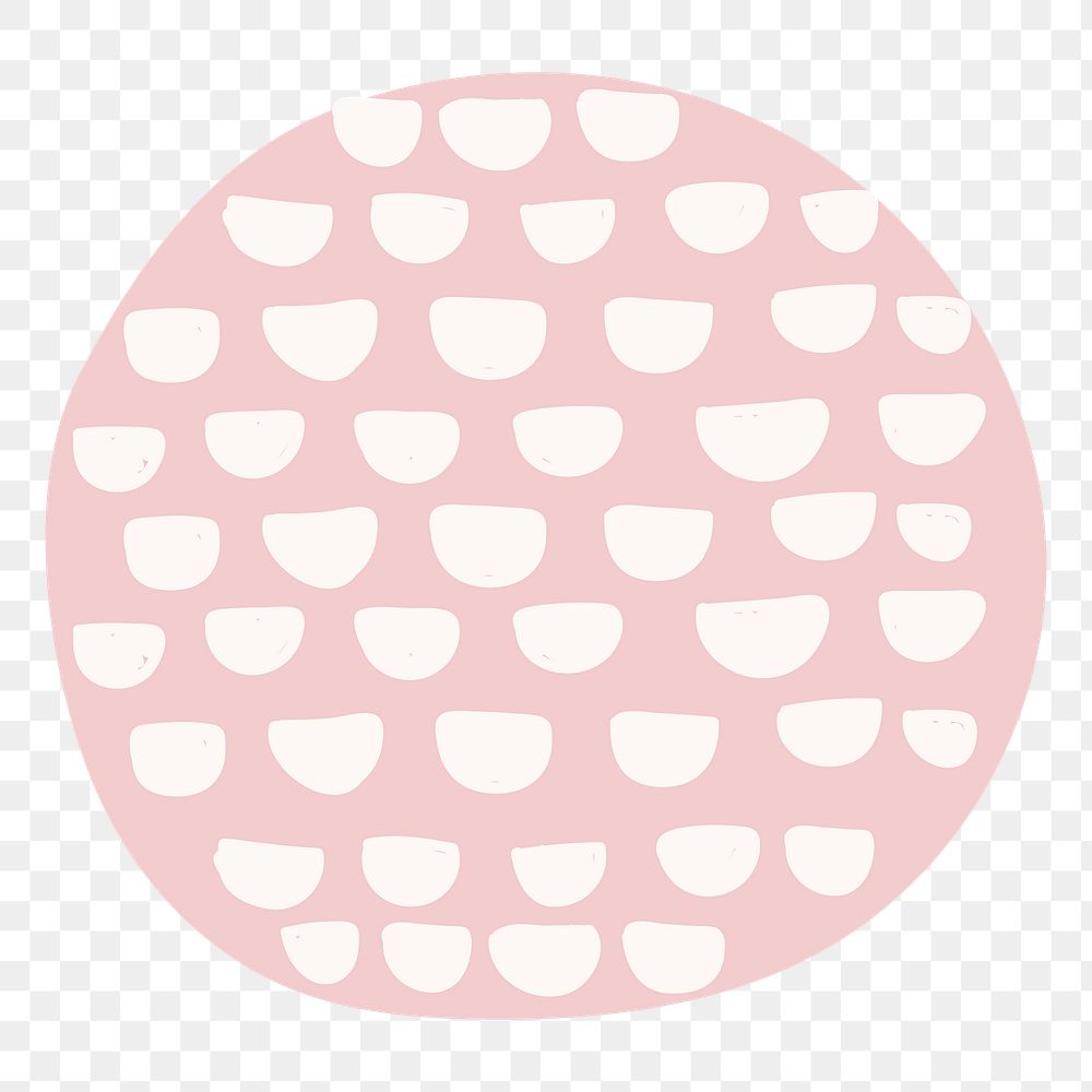 Pink Memphis png circle sticker, modern design, transparent background