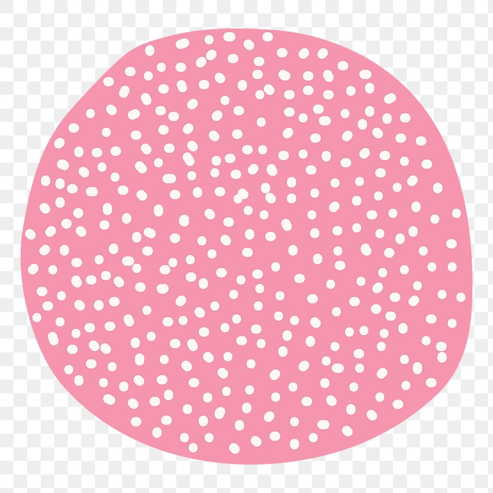 Pink dotted png circle sticker,  patterned design, transparent background