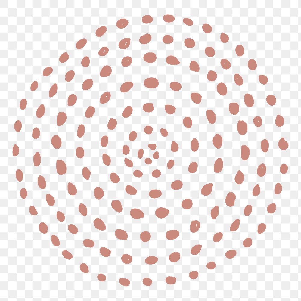 Brown dots png circle sticker, modern design, transparent background