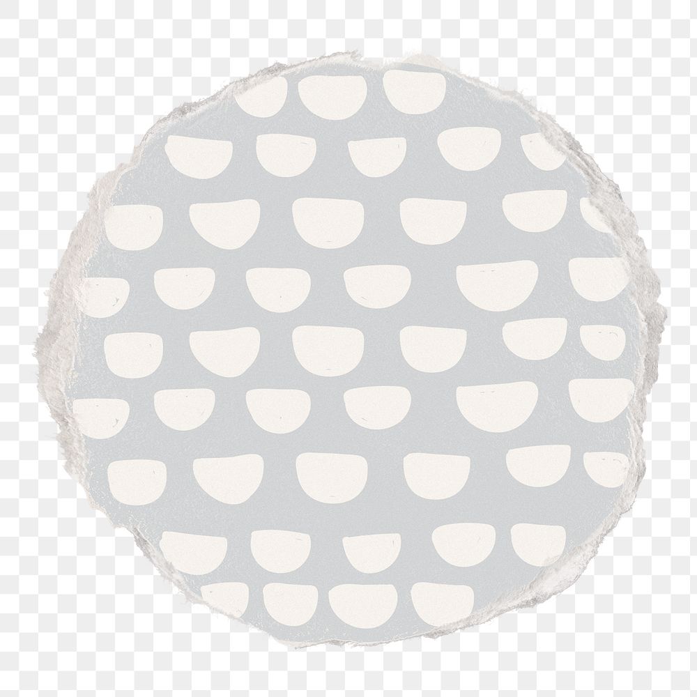 Memphis round png sticker, torn paper, transparent background