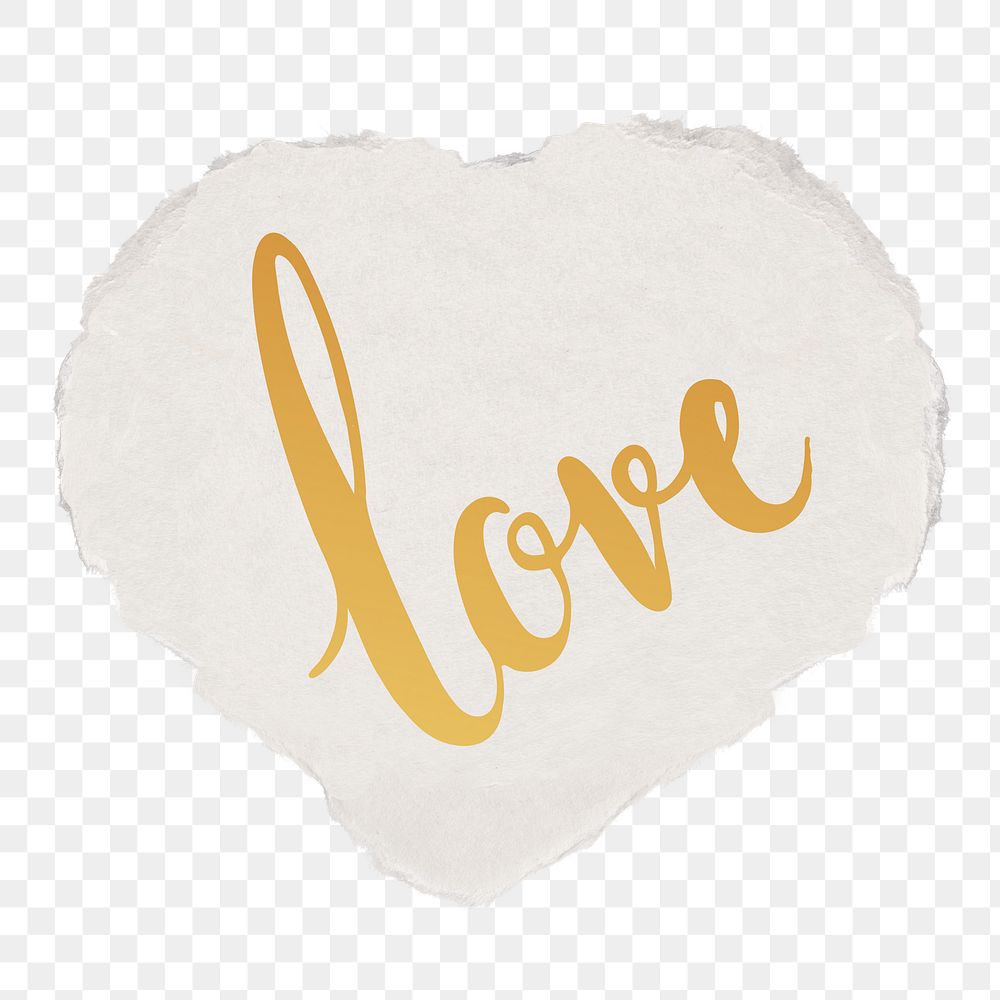 Love png word sticker typography, transparent background