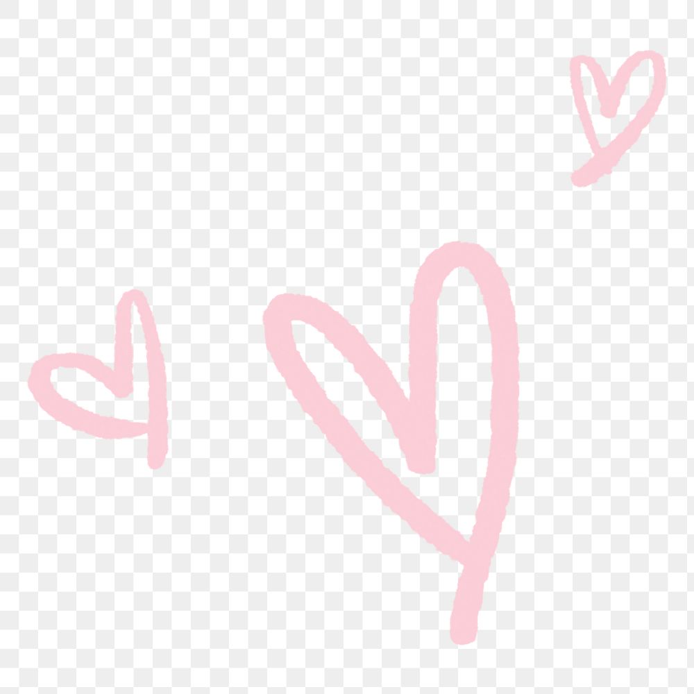 Heart doodle png sticker, pink | Premium Icons - rawpixel