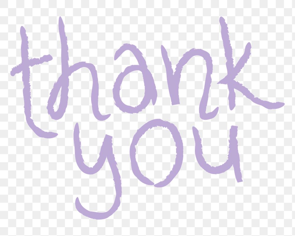 Thank you png word sticker, handwritten typography, transparent background