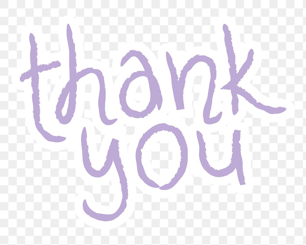 Thank you png word sticker typography, transparent background