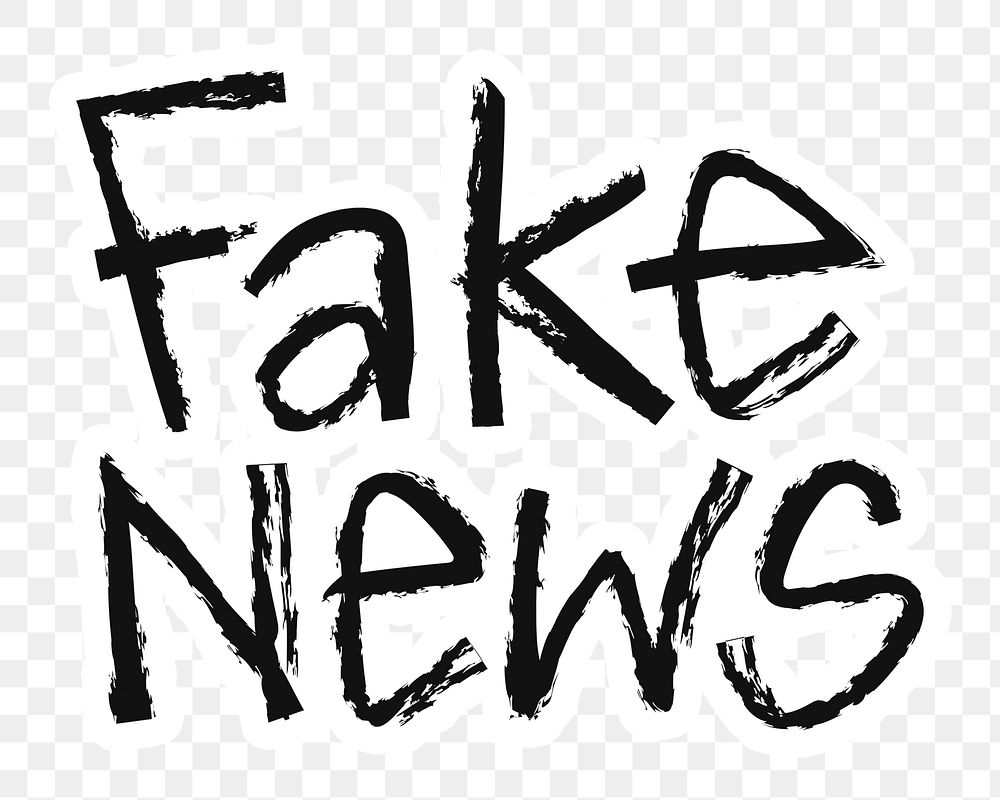 Fake news png word sticker typography, transparent background