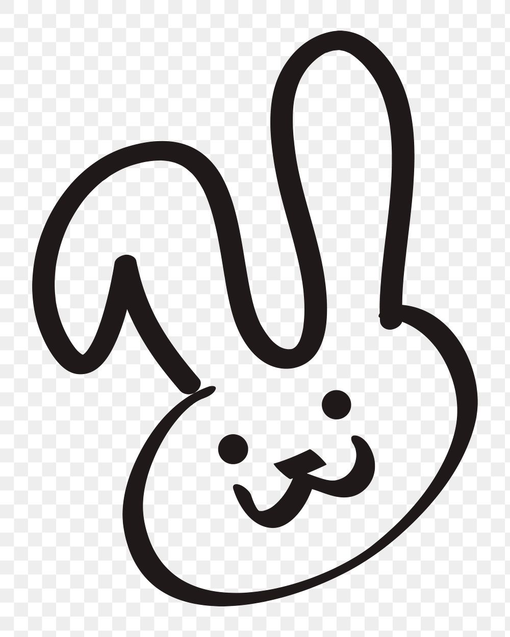 Easter bunny png sticker, festive doodle on transparent background