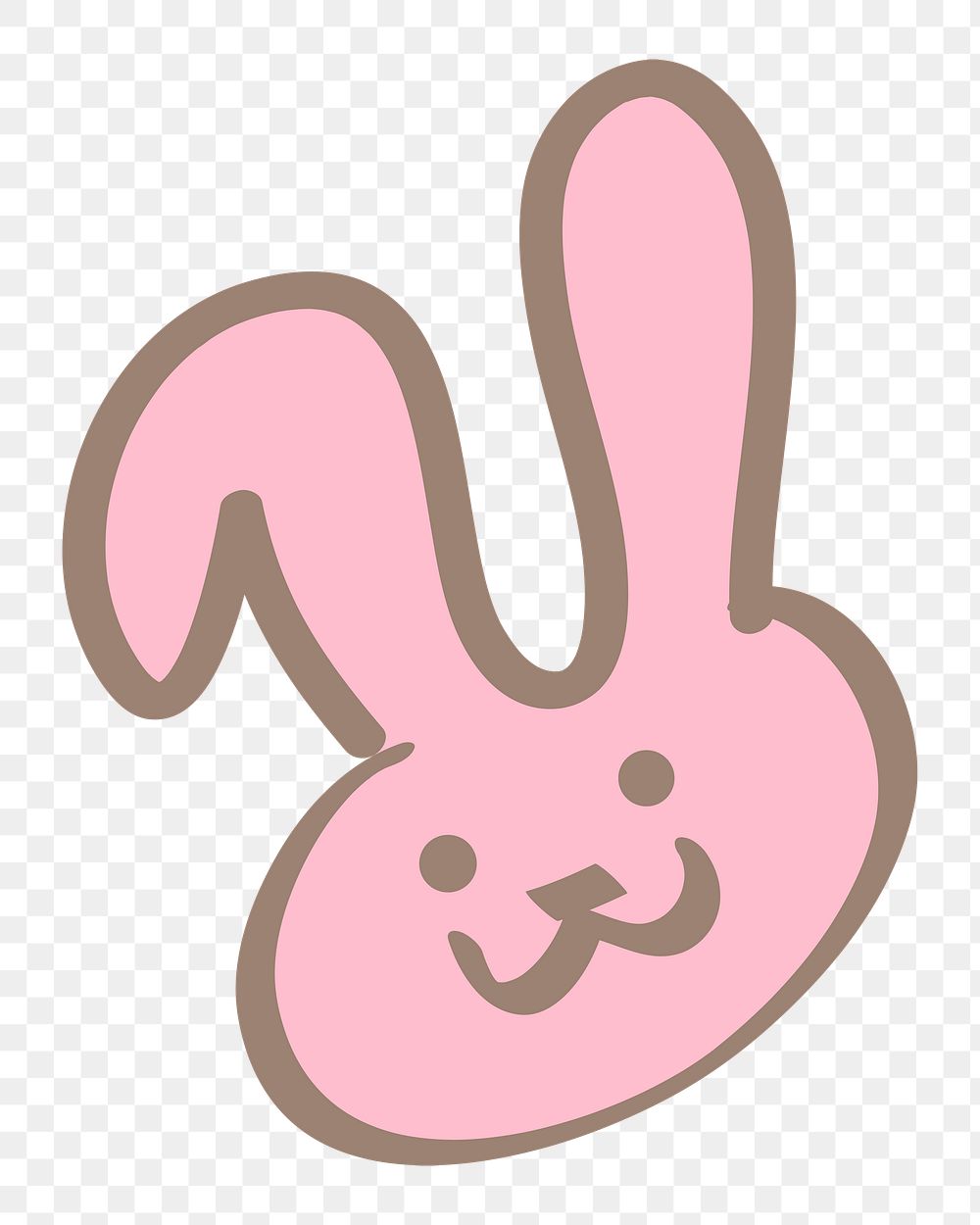 Easter bunny png sticker, festive doodle on transparent background