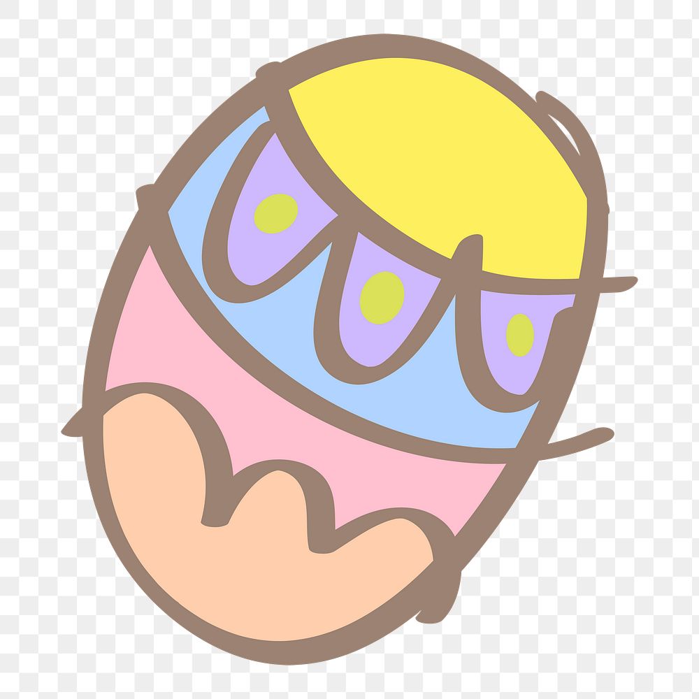 Easter egg png sticker, festive doodle on transparent background