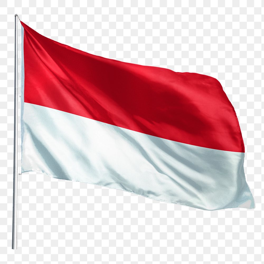 Indonesia png flag waving sticker, national symbol, transparent background