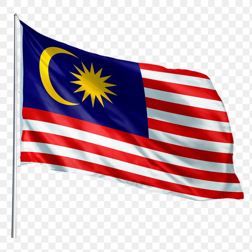 Malaysia png flag waving sticker, | Premium PNG - rawpixel