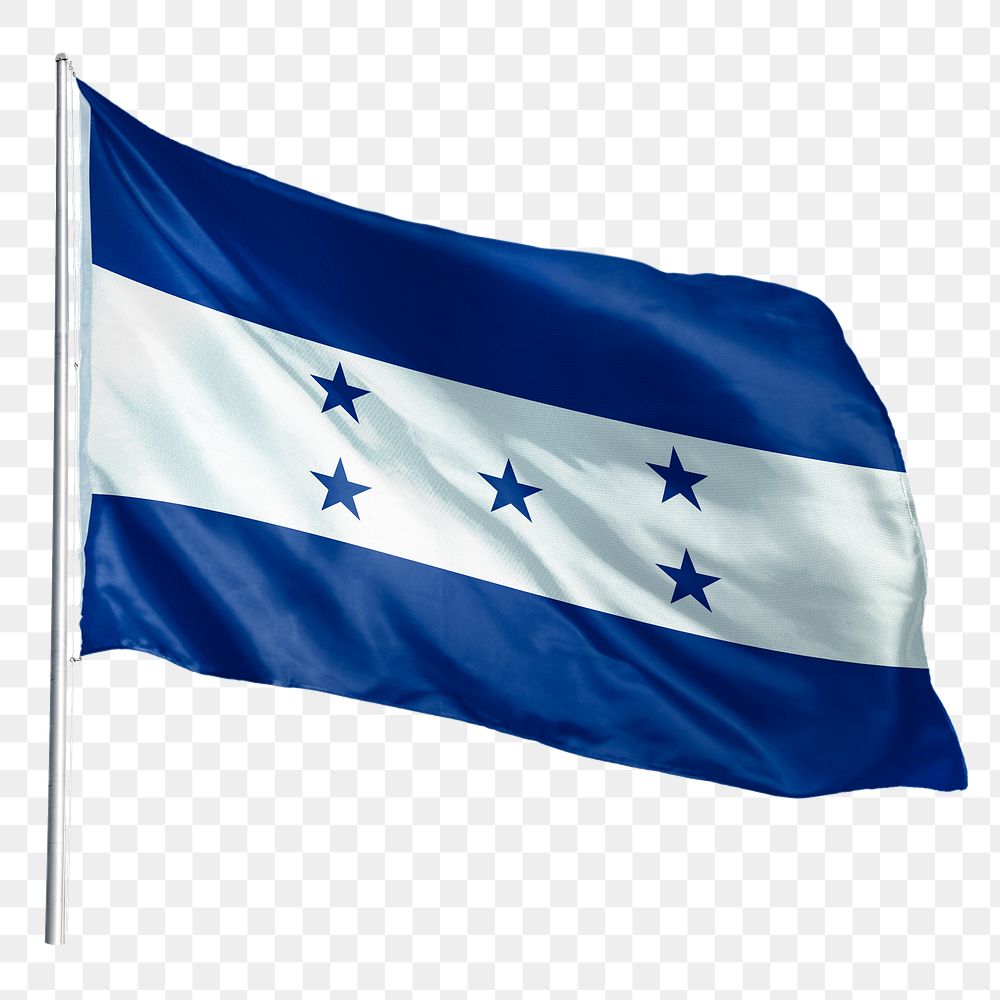 Honduras png flag waving sticker, national symbol, transparent background
