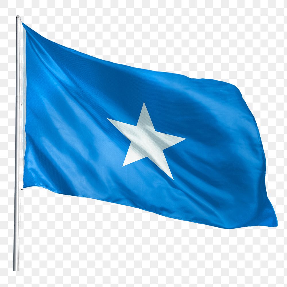 Somalia png flag waving sticker, national symbol, transparent background