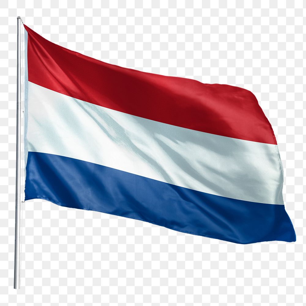 Netherlands png flag waving sticker, national symbol, transparent background