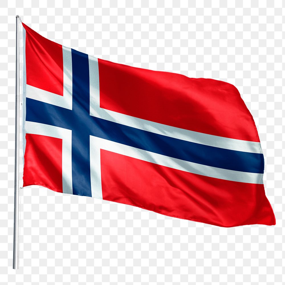 Iceland png flag waving sticker, national symbol, transparent background