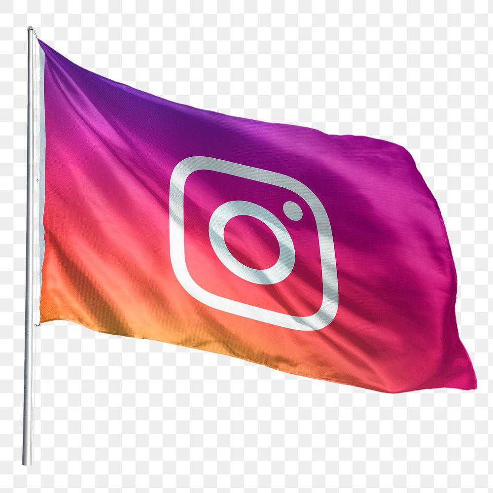 Instagram icon png flag sticker, social media. 25 MAY 2022 - BANGKOK, THAILAND