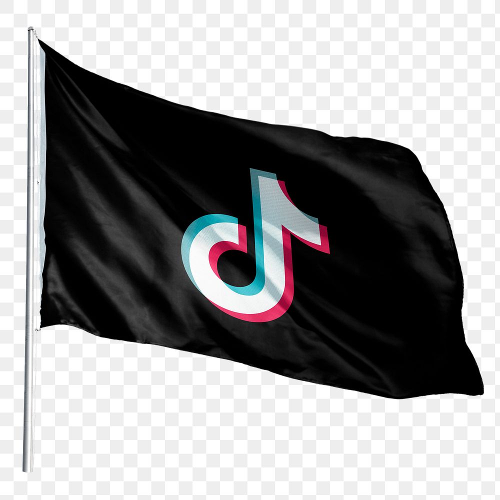 Tik Tok png icon flag sticker, social media. 25 MAY 2022 - BANGKOK, THAILAND