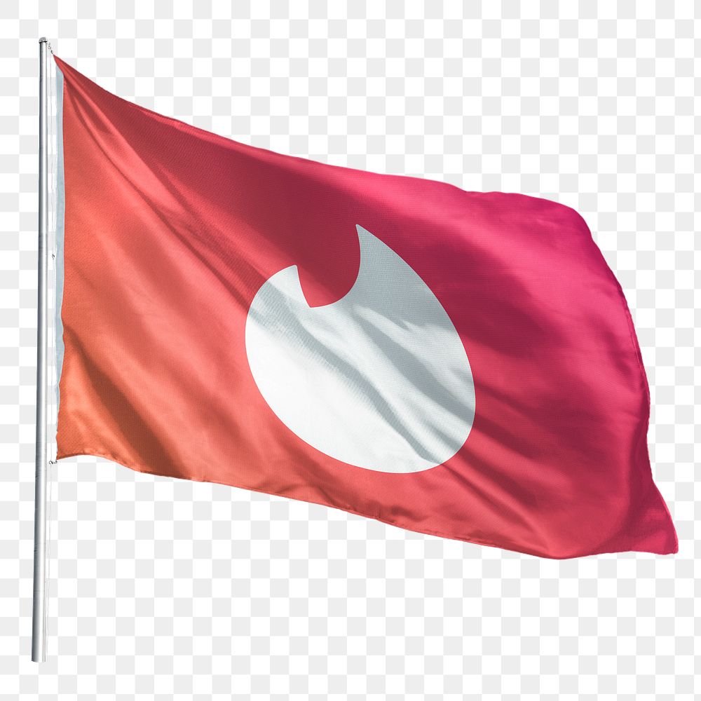 Tinder icon png flag sticker, social media. 25 MAY 2022 - BANGKOK, THAILAND