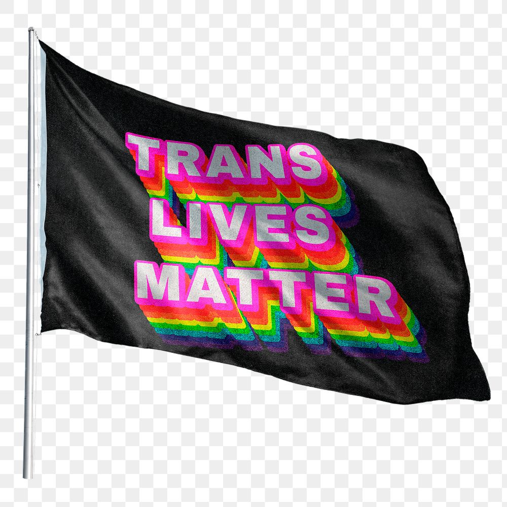 Trans lives matters flag sicker, transparent background