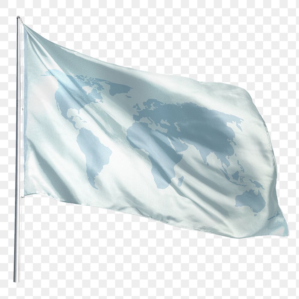 World map png flag sticker, transparent background