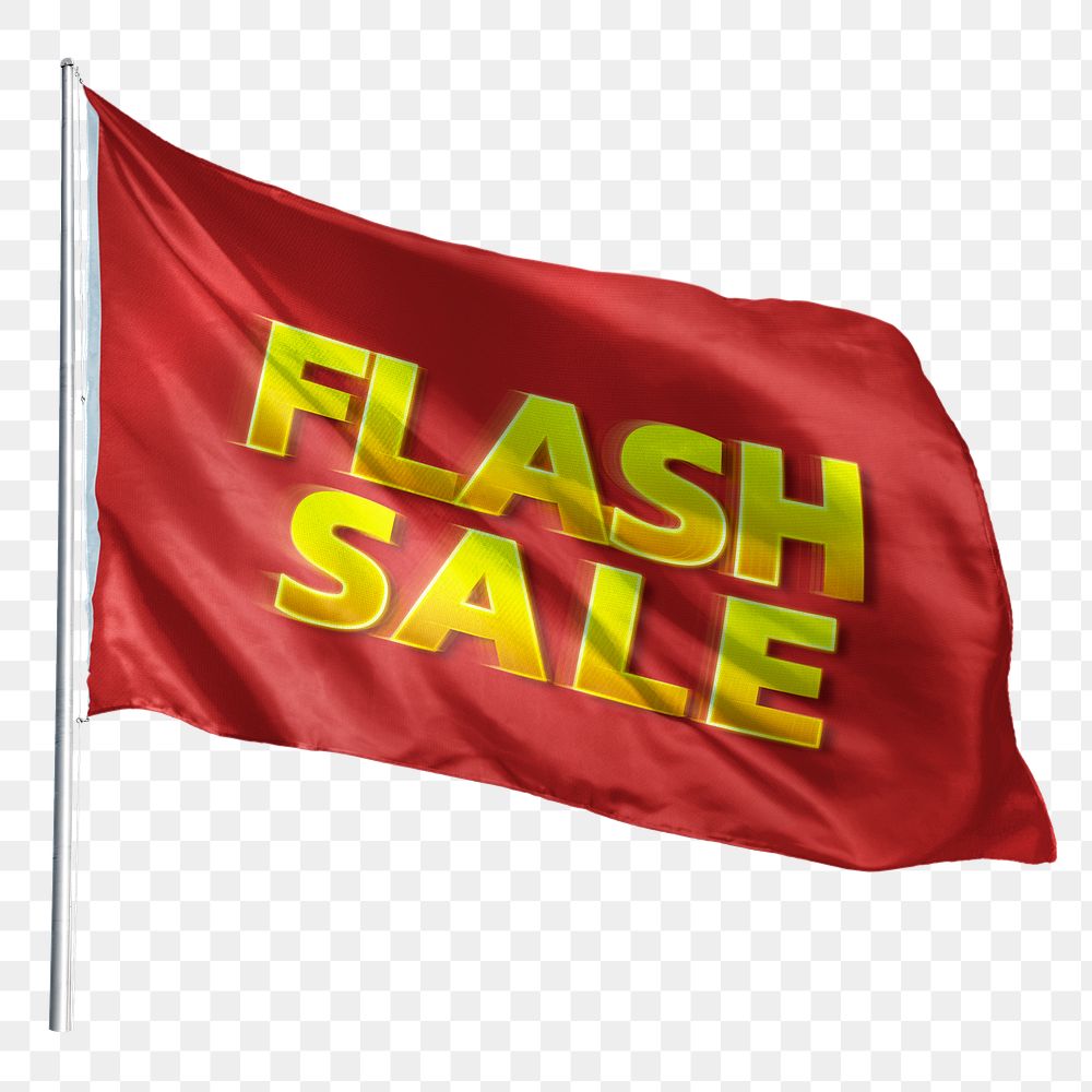 Waving png flash sale flag sticker, transparent background