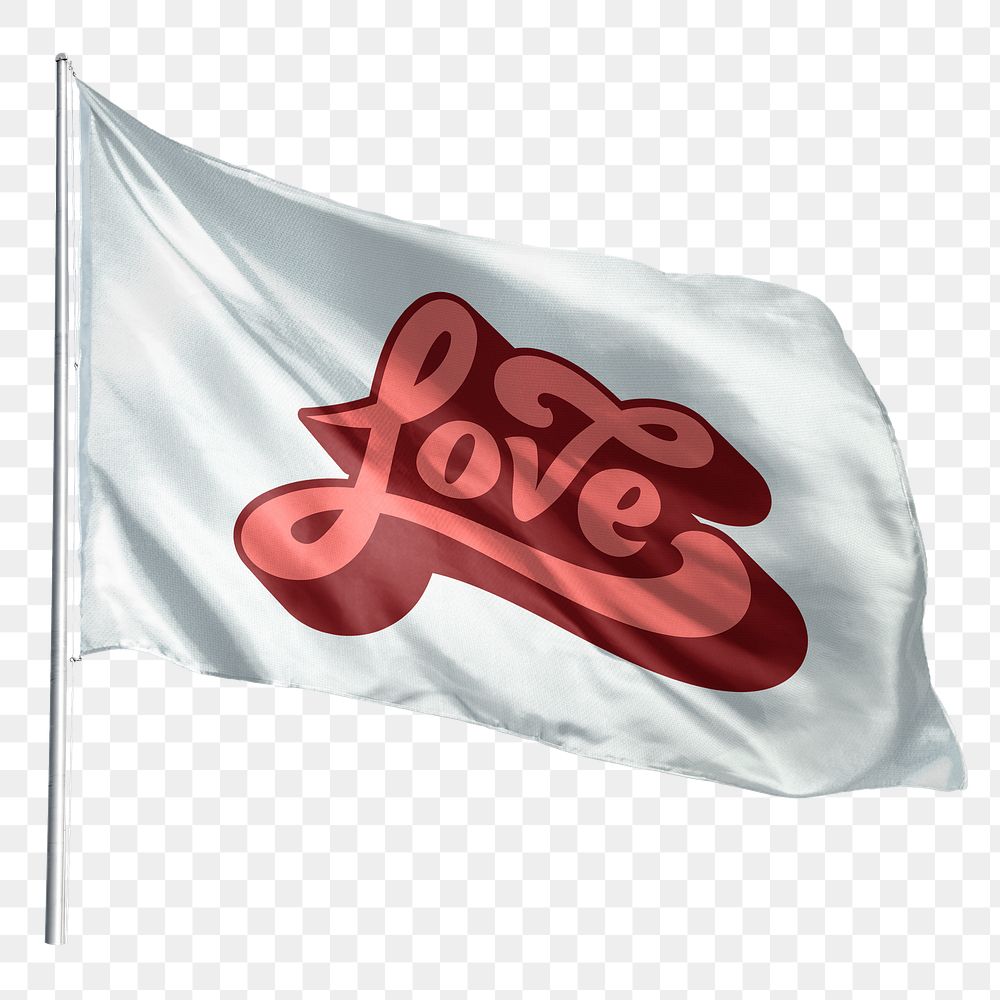 Love png flag sticker, transparent background