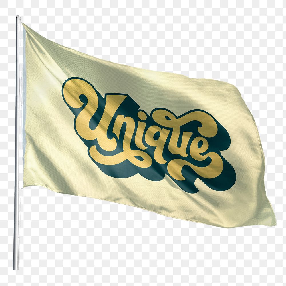 Unique png flag sticker, transparent background