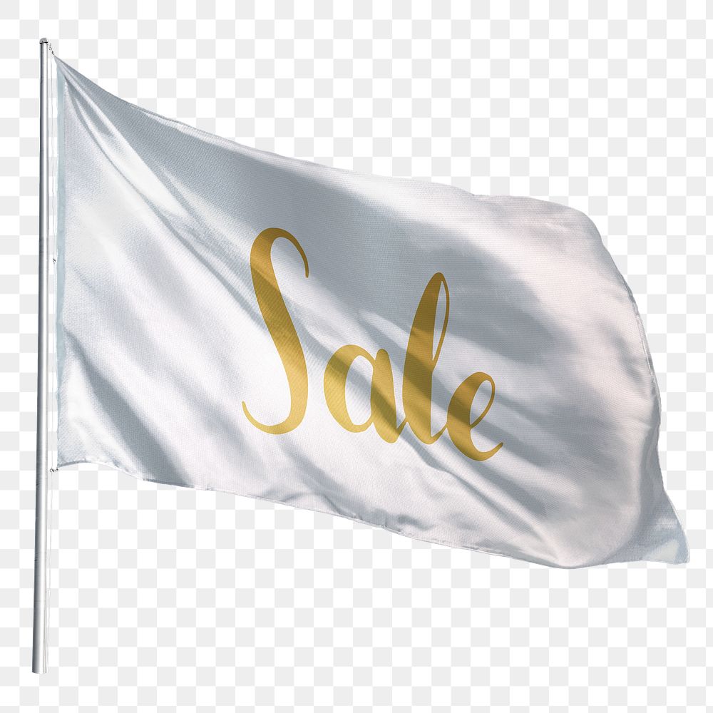 sale png flag sticker, transparent background