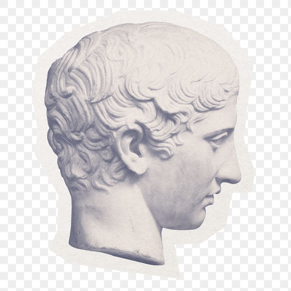 Roman sculpture png collage element sticker, transparent background