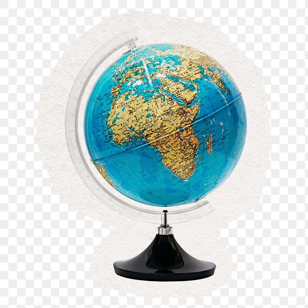 Atlas globe png collage element sticker, transparent background