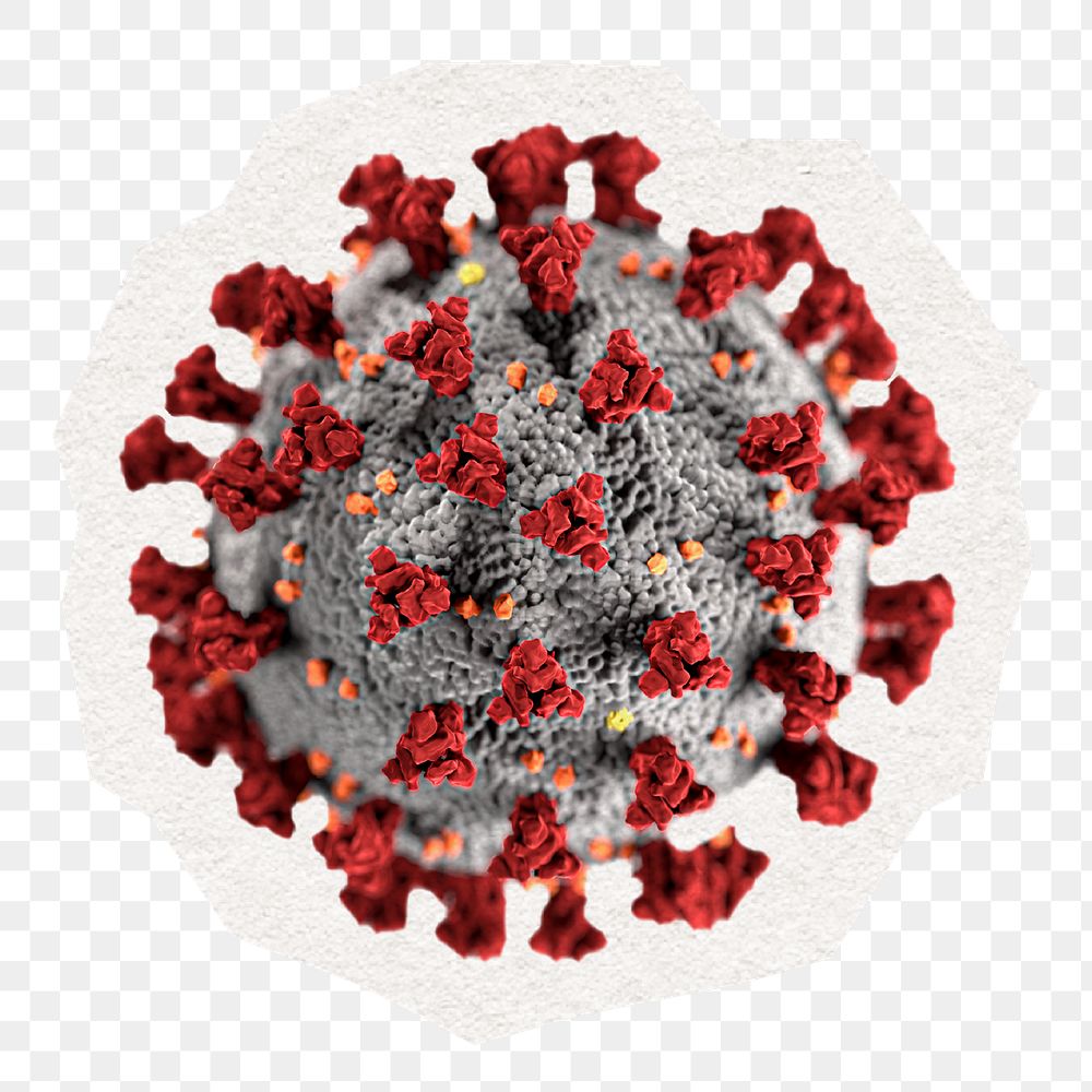 PNG coronavirus atom digital sticker, collage element in transparent background