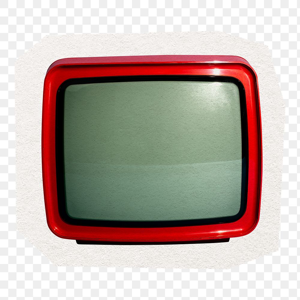 Retro television png digital sticker, collage element in transparent background