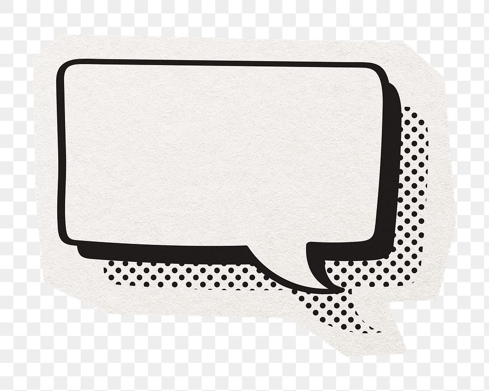Speech bubble png digital sticker, collage element in transparent background