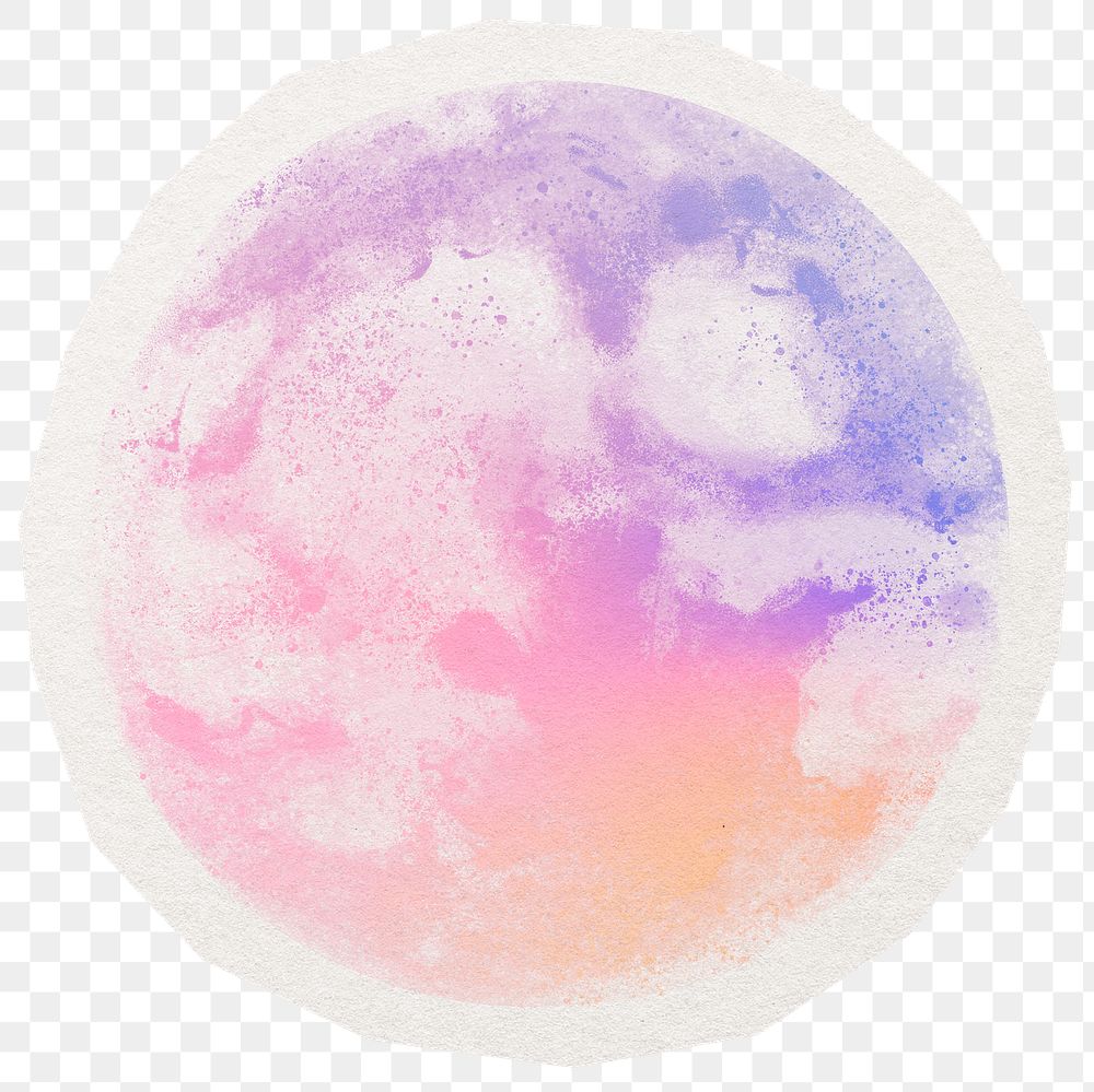 PNG aesthetic full moon sticker, collage element in transparent background
