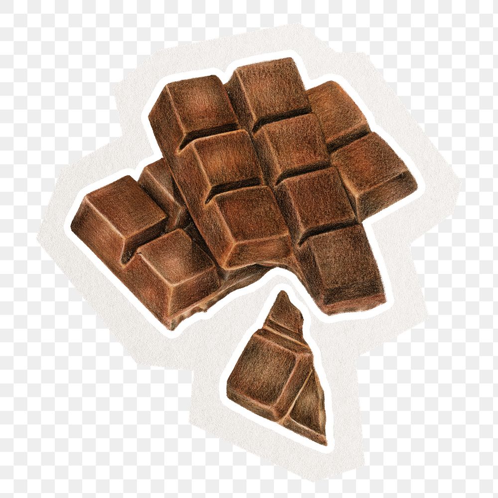 Chocolate png digital sticker, collage element in transparent background