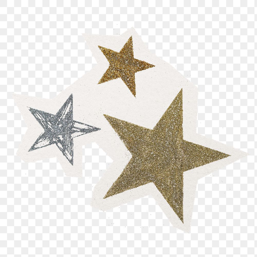 Festive stars  png digital sticker collage element, transparent background