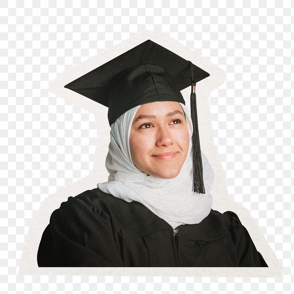 Graduated student png collage element, transparent background
