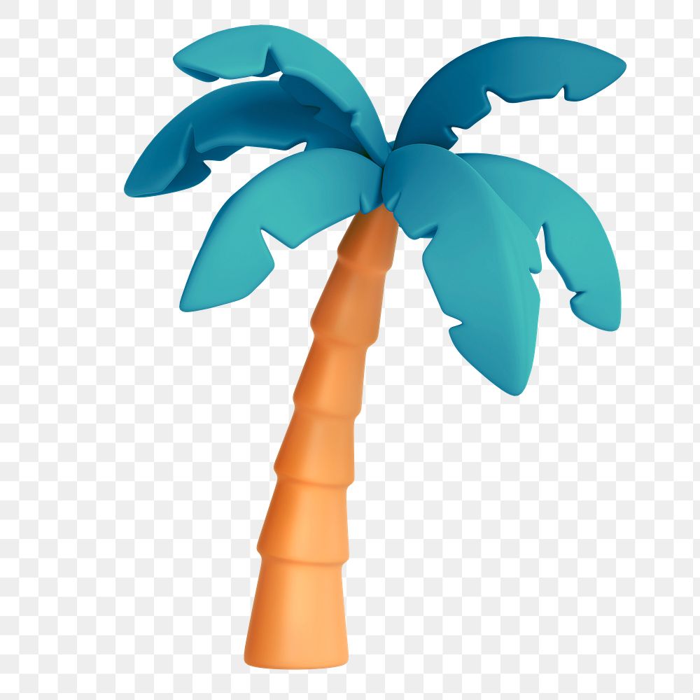 Blue coconut tree png sticker, | Free PNG - rawpixel